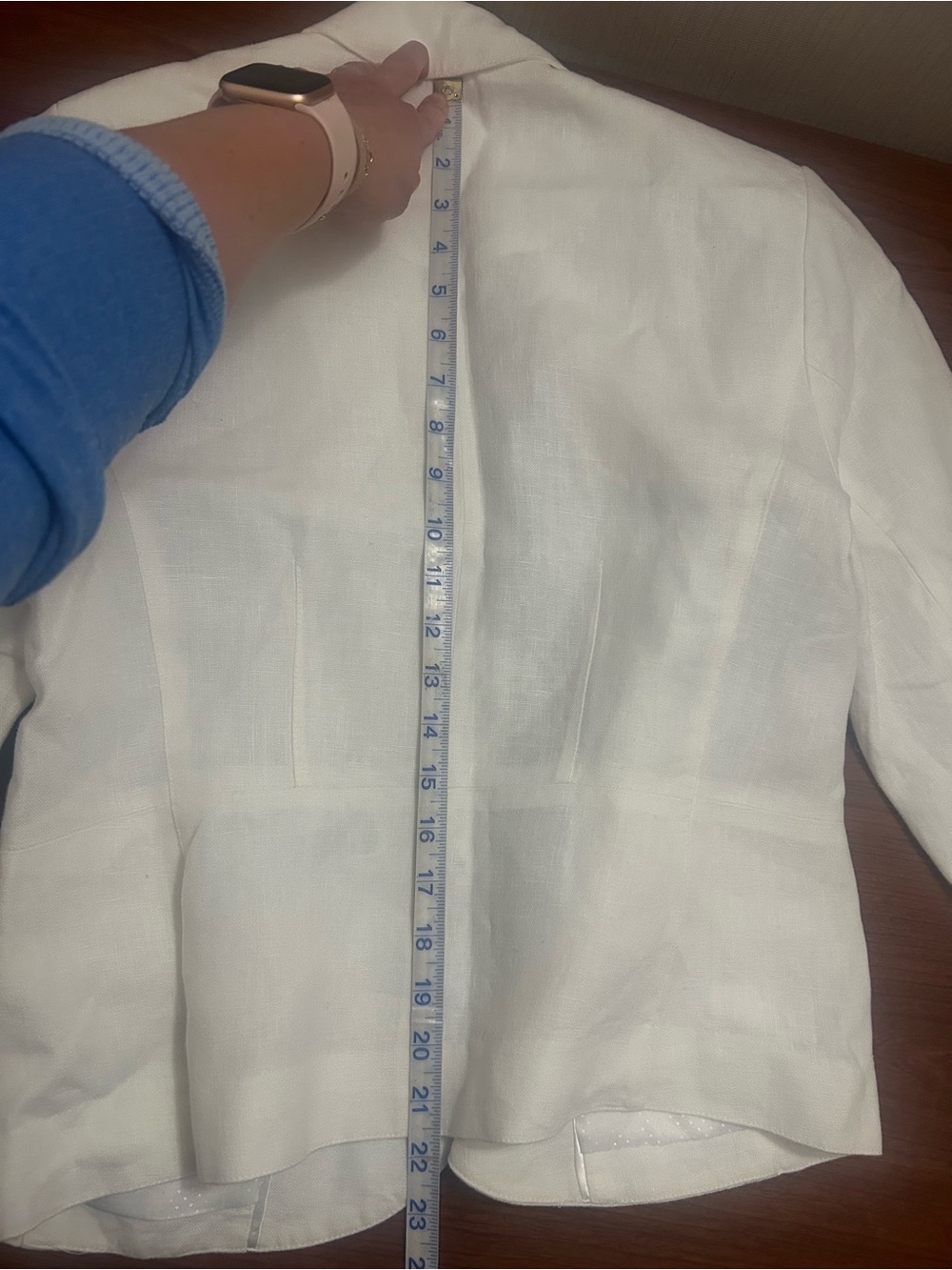 Pure Linen Blend White Blazer Jacket - Picture 5 of 5